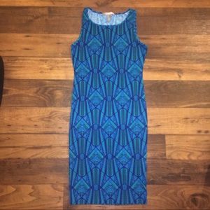 Long tribal print tank dress